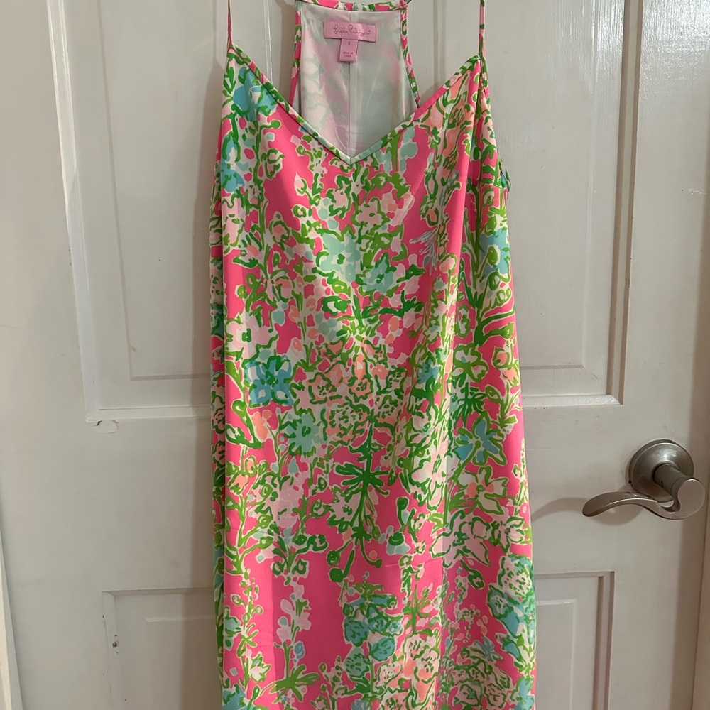 Lilly Pulitzer Pink and Green Floral Mini Dress